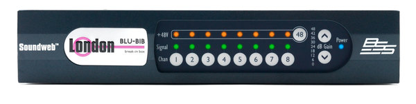 BLU-BIB 8CH ANALOG BREAK-IN BOX W/ BLU LINK & SWITCHABLE PHANTOM POWER PER CHANNEL (HALF RACK WIDTH)